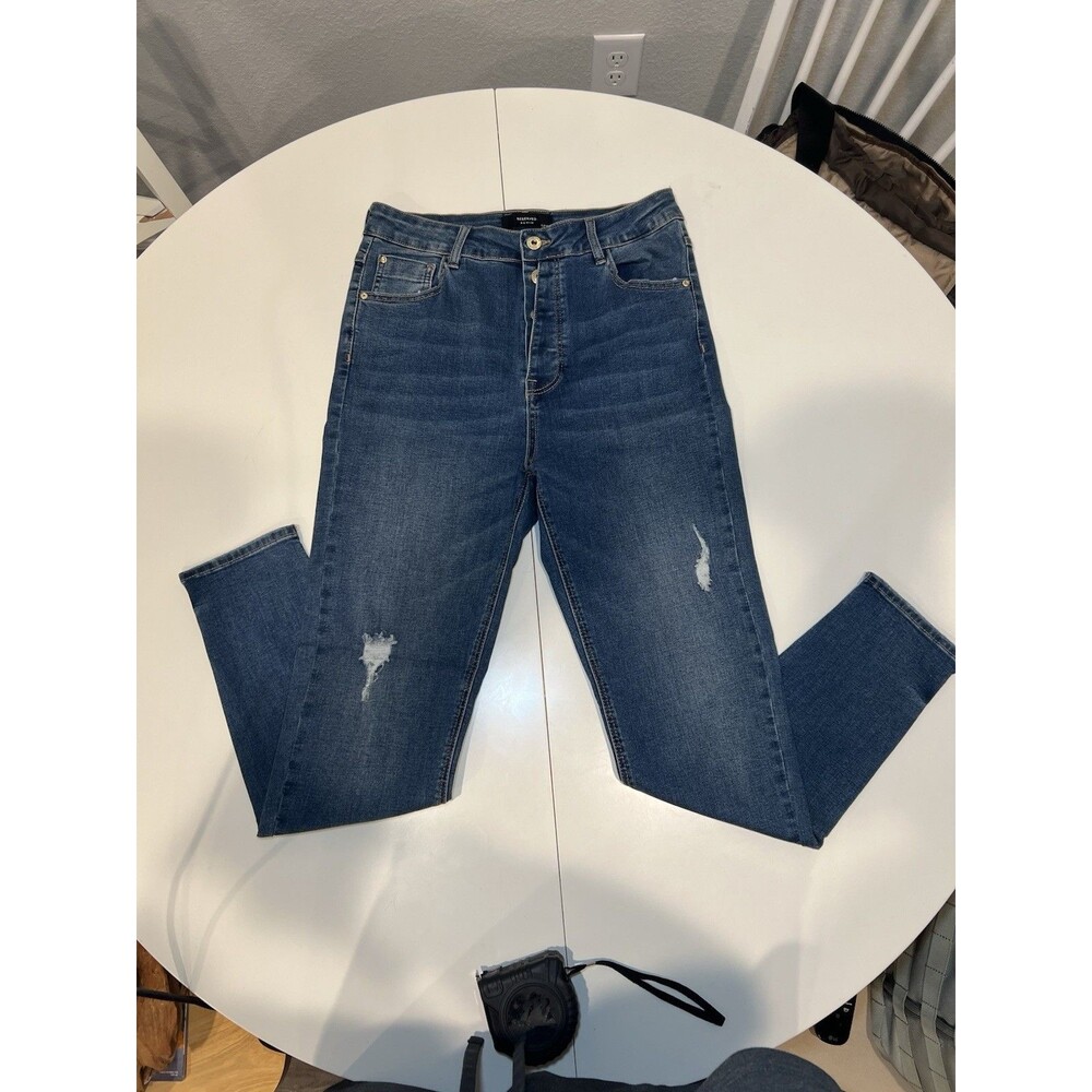 NEW Reserved Denim Flare Leg Jeans EU Size 40 Womens Blue 28x26